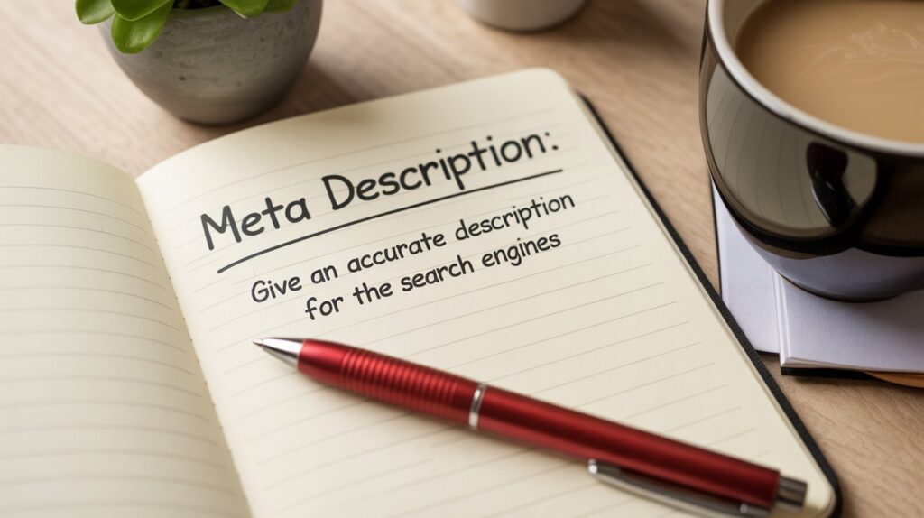 meta-description on notepad